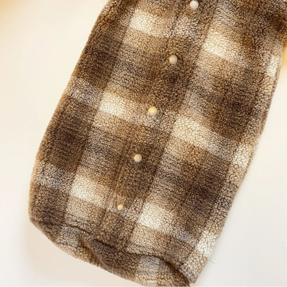 Old Navy Plaid Sherpa Fleece Hooded Winter Bunting | 0-3m